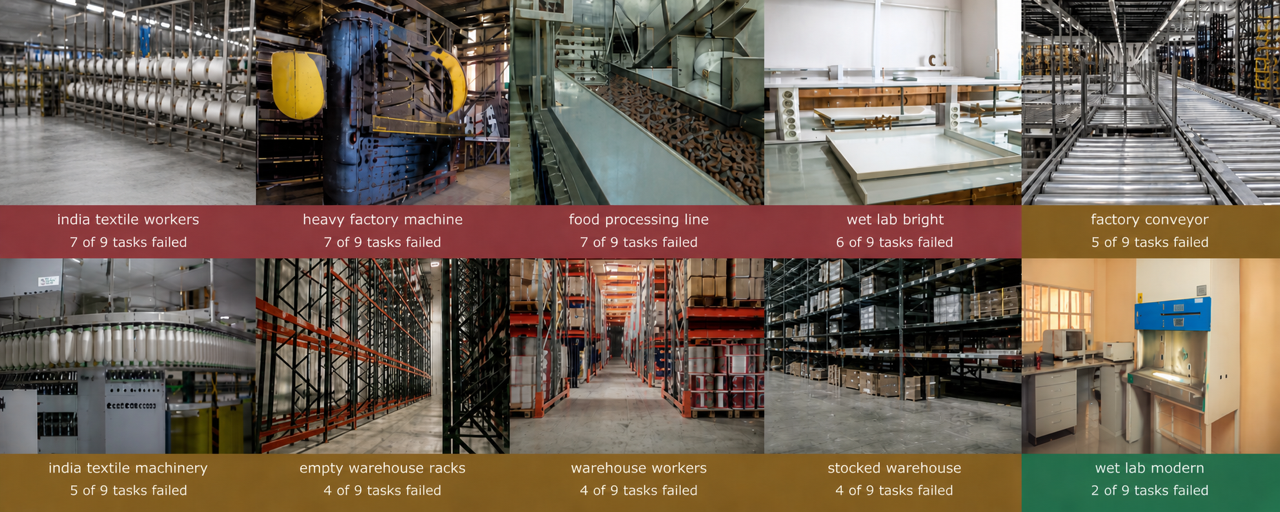Ten tested replacement backgrounds ordered by induced failure rate