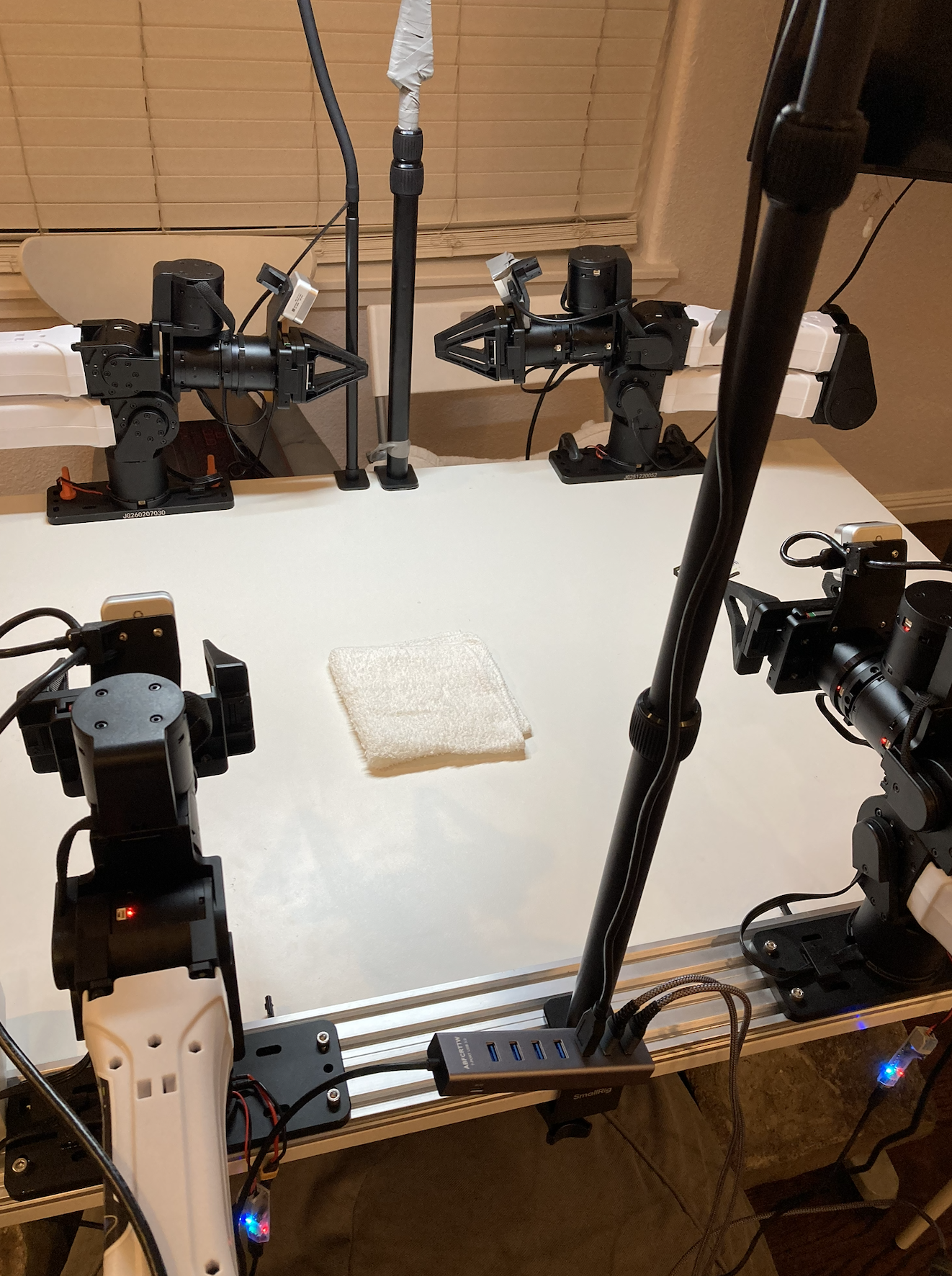 Towel folding robot setup